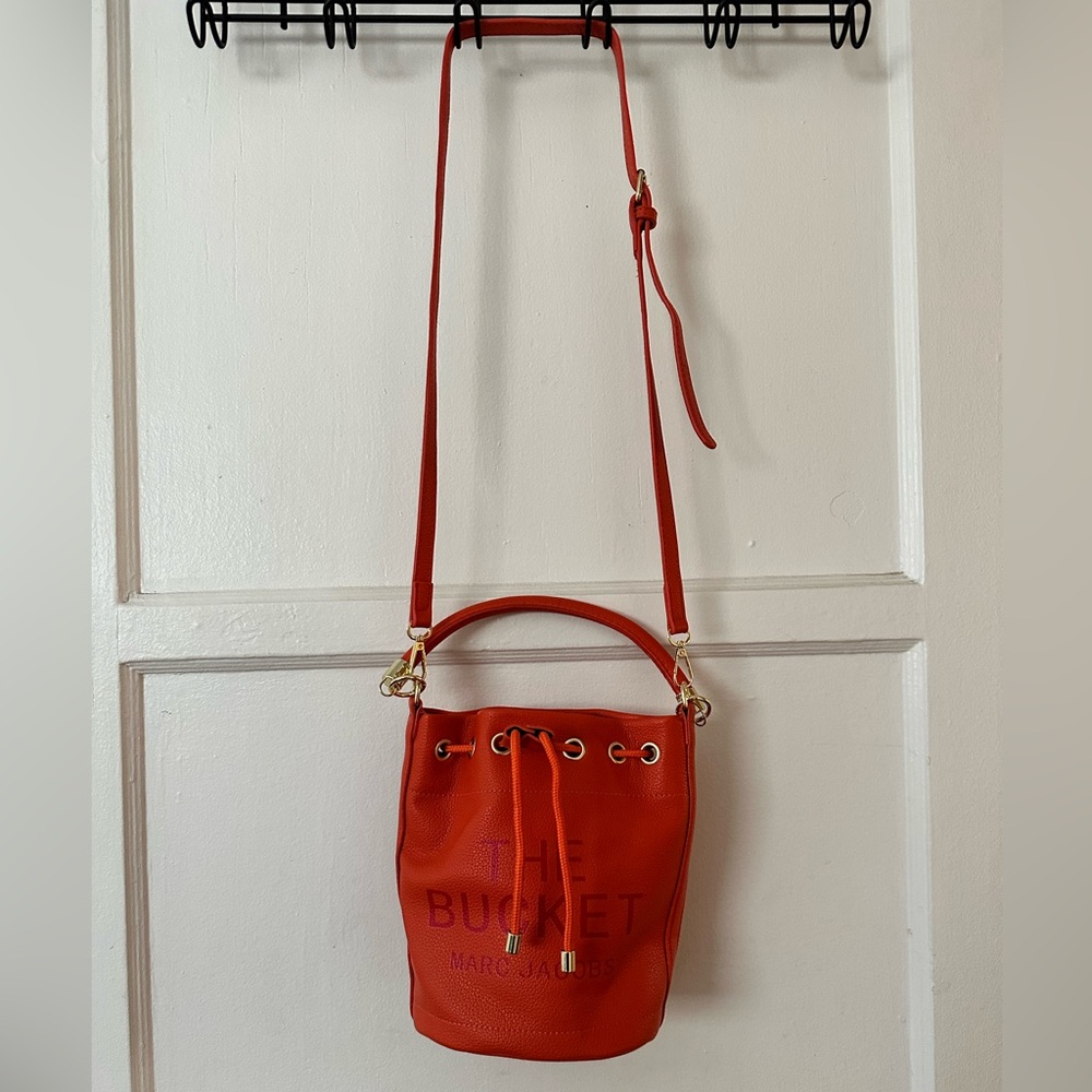 Orange bucket bag